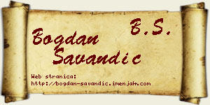 Bogdan Savandić vizit kartica
